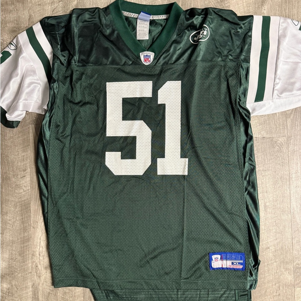 Jonathan Vilma Jets Green and White Football Jersey